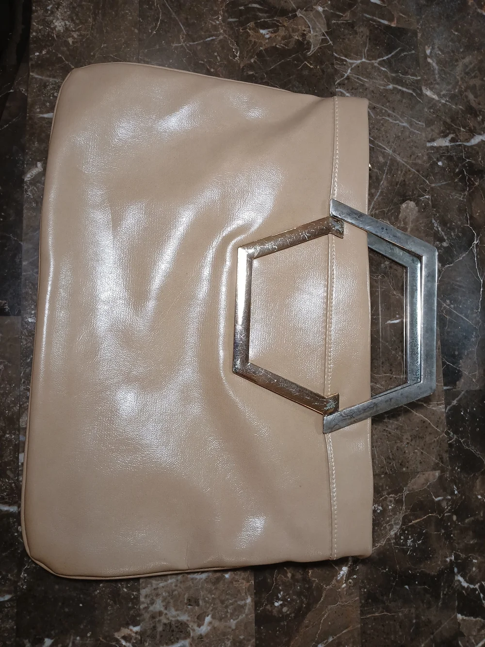 Vtg Buttery Soft Clutch/ Shoulder Bag In Tan